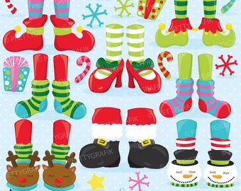 BUY 20 GET 10 OFF Christmas feet clipart commercial use, holiday feet vector graphics, digital clip art, digital images  - CL761