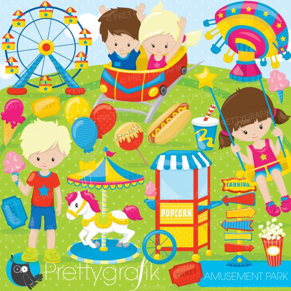 Amusement Part clipart commercial use, Fun Carnival vector graphics, digital clip art, digital images - CL866