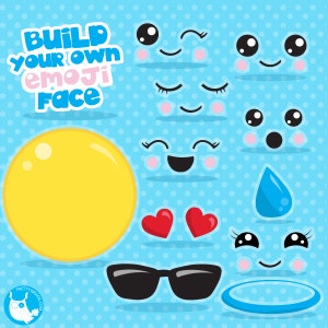 Emoji clipart commercial use, clipart vector graphics, build your emoji party digital clip art - CL1063