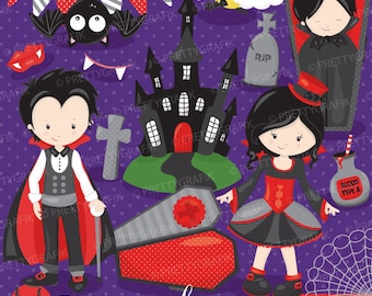 Vampire kids costume clipart commercial use, vector graphics, digital clip art, digital images - CL716