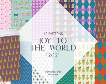 Joy to the World,  papers, commercial use, scrapbook papers, background - PS1365