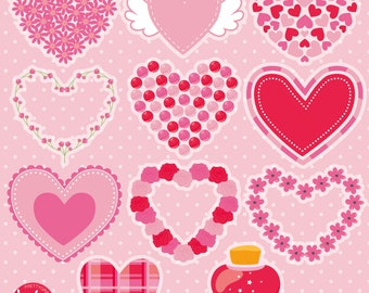 Valentine Hearts, clipart, clipart commercial use,  vector graphics,  clip art, digital images - CL1702