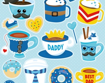 Father's Day Mugs, clipart, clipart commercial use,  vector graphics,  clip art, digital images - CL1765