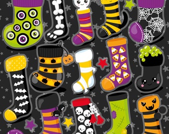 Halloween Stockings, clipart, clipart commercial use,  vector graphics,  clip art, digital images - CL1819