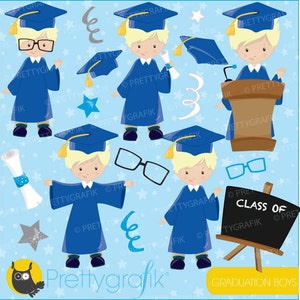 Graduation boys clipart commercial use, vector graphics, digital clip art, digital images CL667 image 2