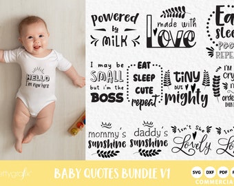 Baby Sayings SVG Pack, SVG files, DXF, clipart commercial use,  clipart, vector graphics, digital images, cutting files