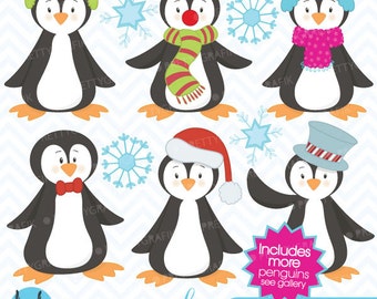 penguin clipart commercial use, vector graphics, digital clip art, digital images  - CL401