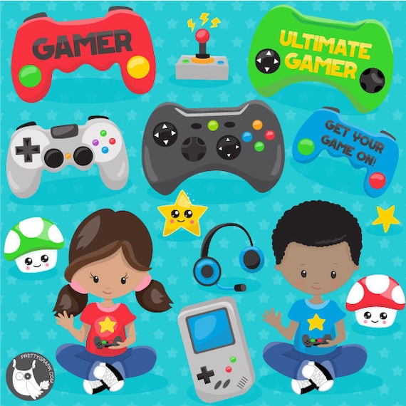 Buy Get 10 Off Video Game Clipart Commercial Use Rally Vector Graphics Party Digital Clip Art Gamer Digital Images Cl1108 By Prettygrafik Design Catch My Party