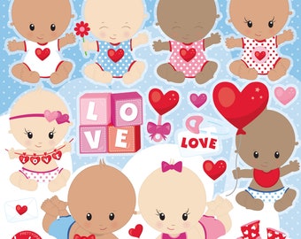 Valentine Baby, clipart, clipart commercial use,  vector graphics,  clip art, digital images - CL1508