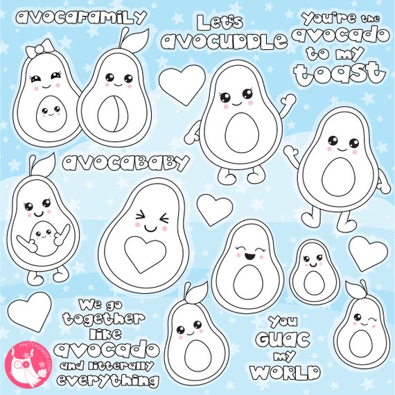 Download Buy 20 Get 10 Off Avocado Stamps Commercial Use Avocado Etsy