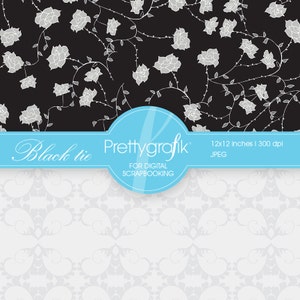 Black tie digital paper, commercial use, scrapbook patterns, background PS544 image 2