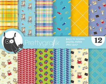 Back to School,  patterns, commercial use, scrapbook papers, background - PS1221