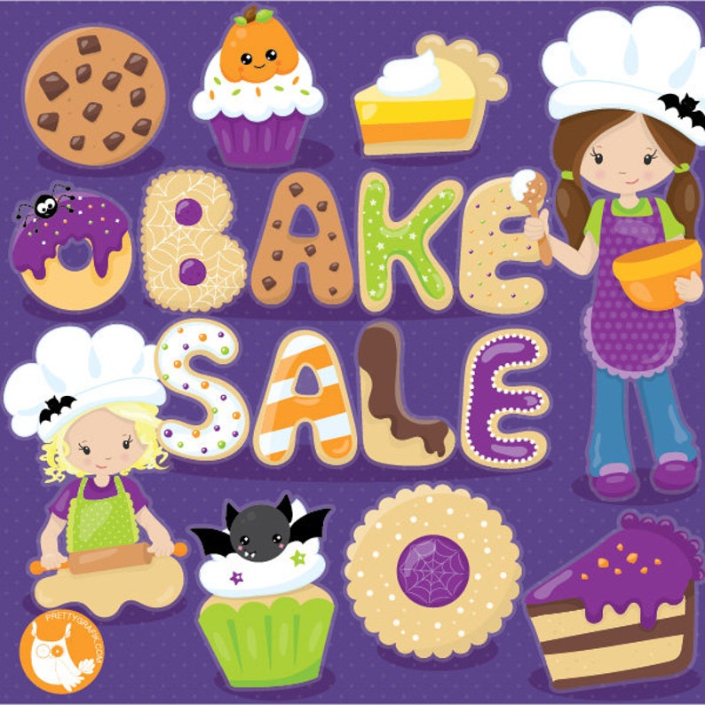 Halloween clipart, dessert clipart, halloween treats commercial use, bake sale vector graphics, digital clip art, CL1025 image 1