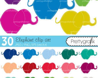 30 elephant clipart commercial use, vector graphics, digital clip art, digital images - CL462