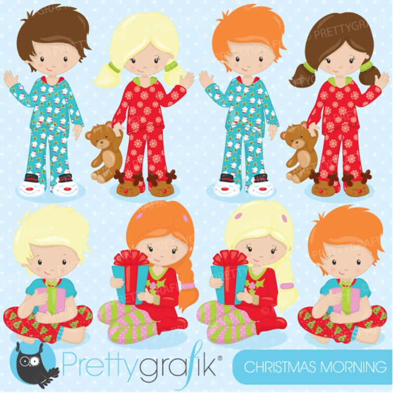 Christmas morning clipart commercial use, vector graphics, digital clip art, digital images, CL755 image 2