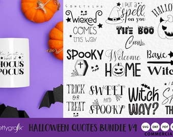 Halloween Quotes SVG Bundle Vol. 4, SVG files, DXF, clipart commercial use,  clipart, vector graphics, digital images, cutting files