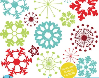 snowflakes clipart commercial use, vector graphics, digital clip art, digital images - CL606