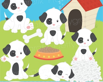 puppy dog clipart commercial use, vector graphics, digital clip art, digital images  - CL529