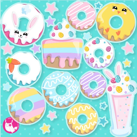 BUY 20 GET 10 OFF Easter doughnuts clipart, clipart commercial use, vector graphics, digital clip art, digital images - CL1242 Il_570xn