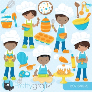 baking boys clipart commercial use, vector graphics, digital clip art, digital images CL845 image 1