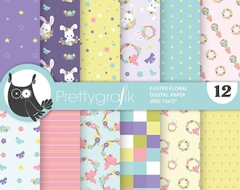 Easter Floral,  papers, commercial use, scrapbook papers, background - PS1197