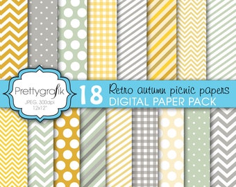 bright colors digital paper, commercial use, scrapbook patterns, background, polka dots, chevron, gingham, stripes - PS618