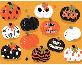 Pumpkin clipart png, graphics, printable, commercial use, instant download, jack o'lantern