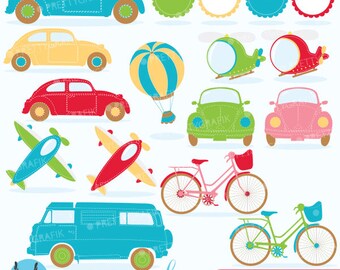 Genähte Transport Clipart kommerzielle Nutzung, Vektorgrafiken, digitale Clip Art, digitale Bilder - CL634