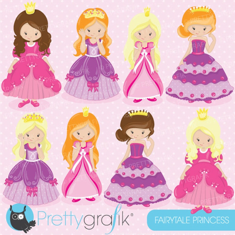 Fairytale princess clipart for scrapbooking, commercial use, vector graphics, digital clip art, images CL748 image 2