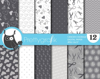 cancer ribbon digital paper, commercial use, scrapbook patterns, background - PS660