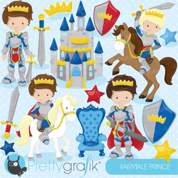 Fairytale prince clipart, scrapbooking, knight clipart commercial use, vector graphics, digital clip art, images - CL748