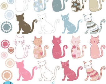 Cat clipart commercial use, vector graphics, digital clip art, digital images - CL300