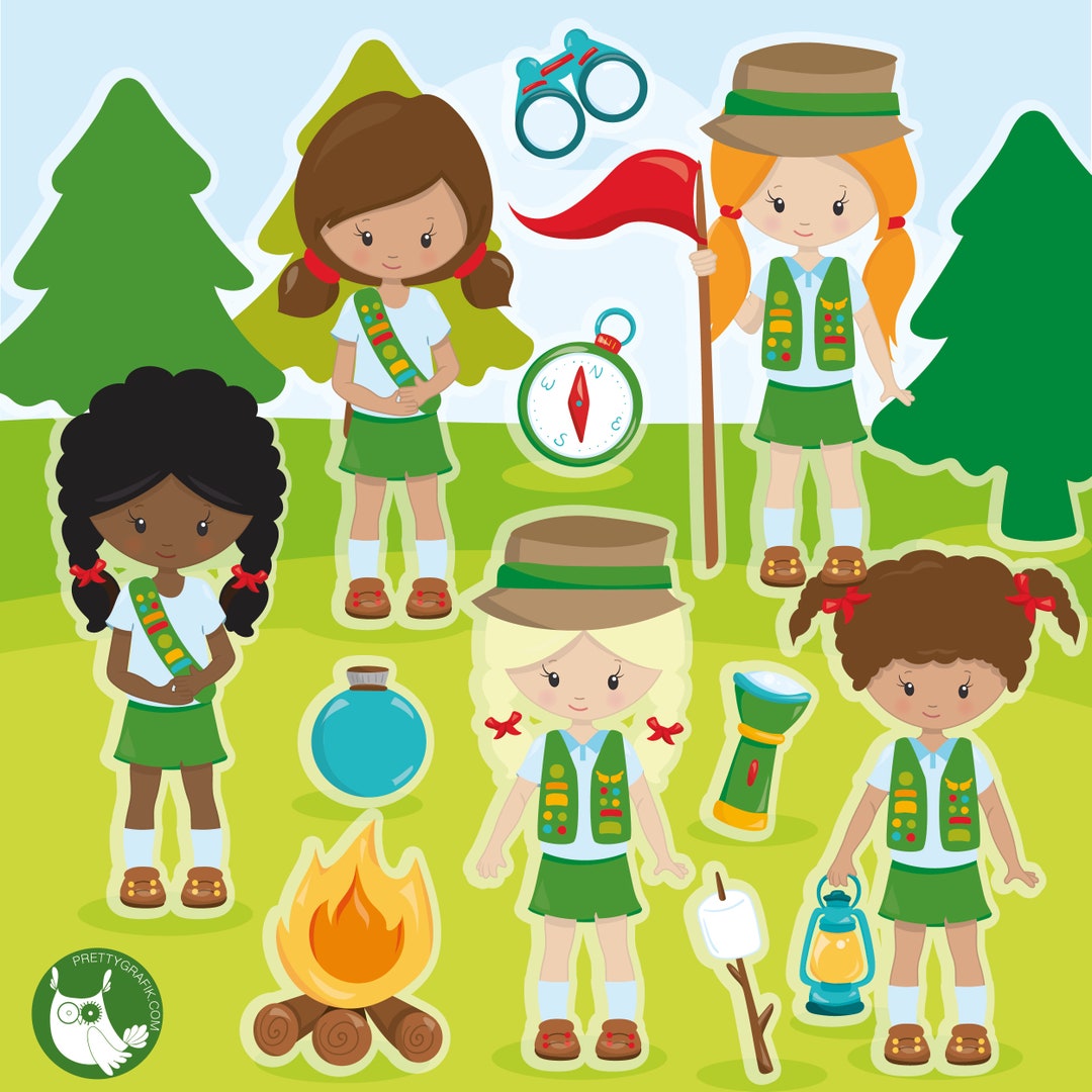 Girl Scout, Clipart, Clipart Commercial Use, Vector Graphics, Clip Art, Digital Images CL1460 Etsy