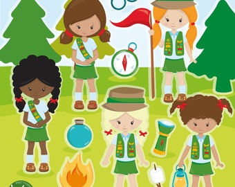 Girl Scout, clipart, clipart commercial use,  vector graphics,  clip art, digital images - CL1460