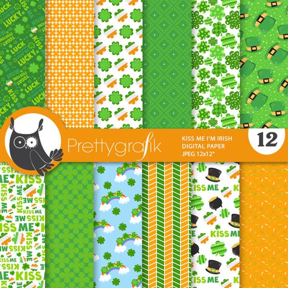BUY 20 GET 10 OFF - St-Patrick's Irish digital papers, commercial use, scrapbook papers, background - PS984 Il_570xn