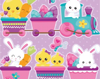 Easter Train clipart commercial use, st-paddy's vector graphics, digital clip art, digital images - CL1316