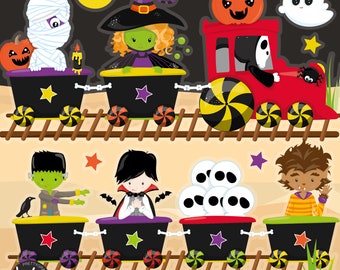 Halloween Train, clipart, clipart commercial use,  vector graphics,  clip art, digital images - CL1487