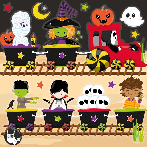 Halloween Train, clipart, clipart commercial use, vector graphics, clip art, digital images - CL1487 Il_570xn