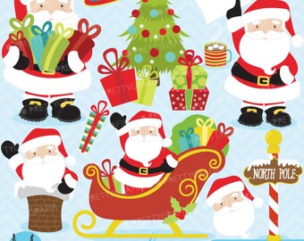 Christmas clipart commercial use,Santa Claus vector graphics, digital clip art, digital images  - CL607