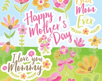 Mother's day clipart commercial use, spring vector graphics, flowers digital clip art, mother digital images - CL968