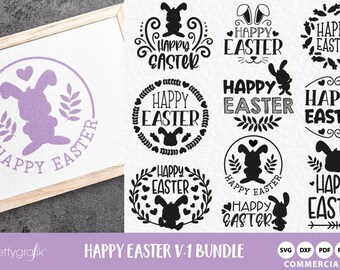 Happy Easter craft BUNDLE graphic set, SVG files, DXF, clipart commercial use,  clipart, vector graphics, digital images, cutting files