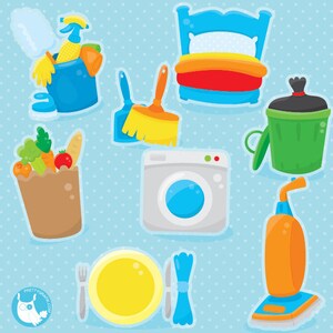 Chore clipart commercial use, chore chart vector graphics, boys digital clip art, digital images CL1032 image 3