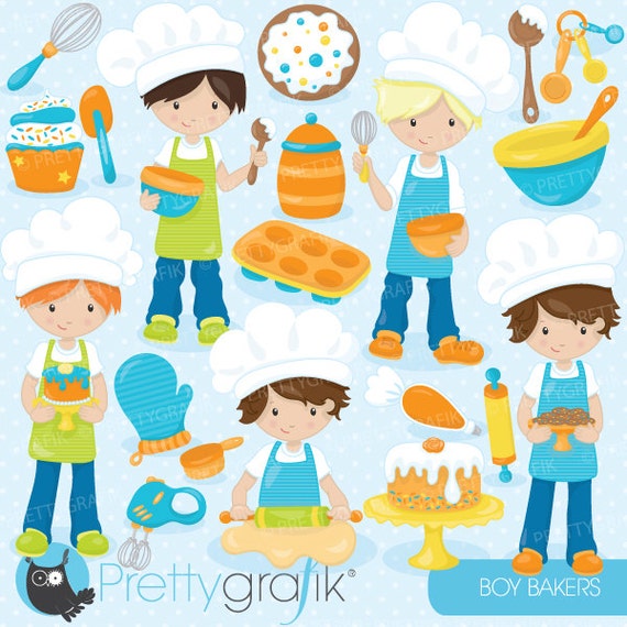 BUY 20 GET 10 OFF baking boys clipart commercial use, vector graphics, digital clip art, digital images - CL745 Il_570xn