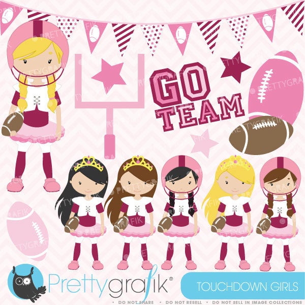 football and tutus clipart commercial use, vector graphics, digital clip art, digital images - CL578