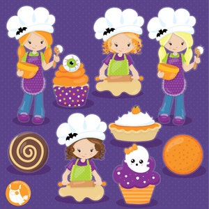 Halloween clipart, dessert clipart, halloween treats commercial use, bake sale vector graphics, digital clip art, CL1025 image 2