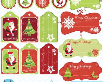 christmas tags label frames clipart commercial use, vector graphics, digital clip art, images, gingerbread - CL603