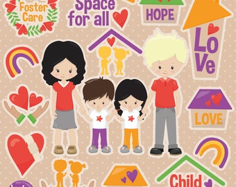 Foster Care, clipart, clipart commercial use,  vector graphics,  clip art, digital images - CL1482