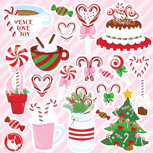 Candy Cane Christmas, clipart, clipart commercial use,  vector graphics,  clip art, digital images - CL1631