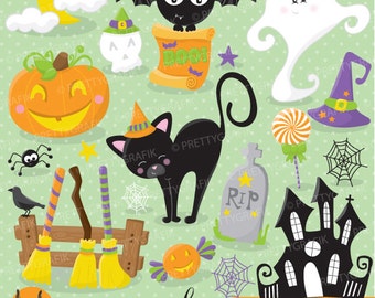 halloween props clipart commercial use, vector graphics, digital clip art, digital images - CL698