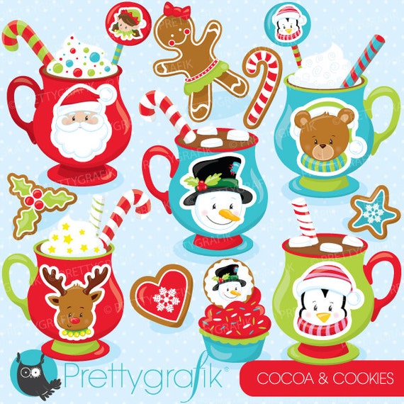 christmas treats coco vector graphics CL1031 Christmas clipart commercial use BUY 20 GET 10 OFF christmas drinks digital clip art
